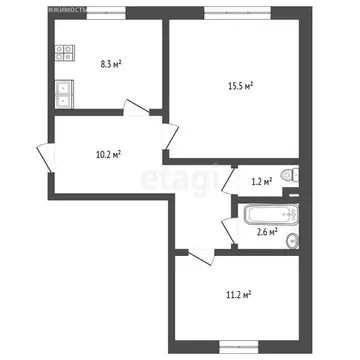 2-комнатная квартира: Омск, улица Химиков, 20 (50 м)
