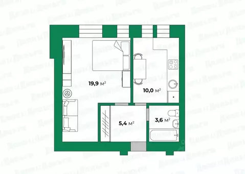 1-к кв. Кировская область, Киров ул. Воровского, 20 (38.9 м)