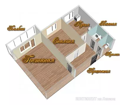 2-к кв. Ярославская область, Рыбинск ул. Герцена, 39 (45.1 м)