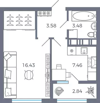 1-к кв. Самарская область, Волжский район, Черноречье с/пос, с. ...