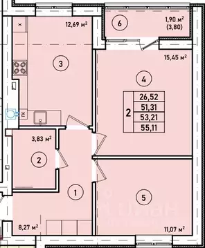 2-к кв. Калининградская область, Гурьевск Новая Резиденция жилой ...