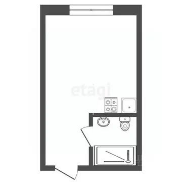 Студия Тюменская область, Тюмень ул. 2-я Луговая, 24к2 (18.8 м)