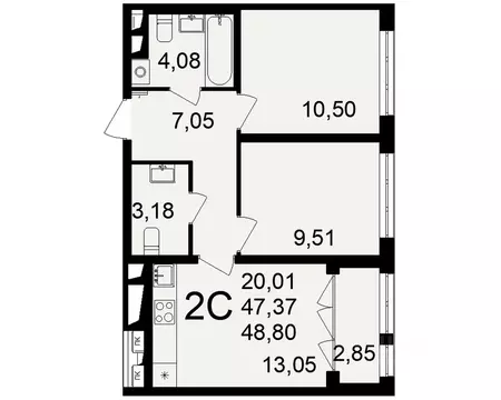 2-к кв. Тульская область, Тула пос. Горелки, Время жилой комплекс ...