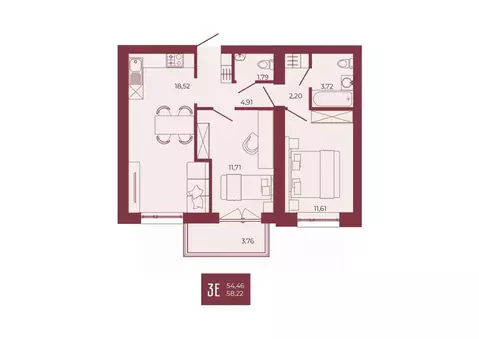 3-к кв. Пензенская область, Пенза ул. Тепличная, 55 (58.22 м)
