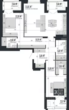 3-к кв. Алтайский край, Барнаул Опера Резиденс жилой комплекс, БС3 ...