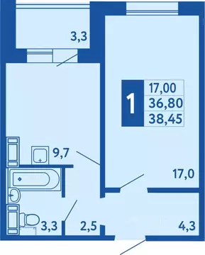 1-к кв. Башкортостан, Уфа Дема жилрайон, Новая Дема жилой комплекс ...