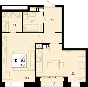 Квартира-студия: Московская область, городской округ Подольск, деревня ...