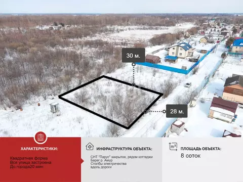 Участок в Еврейская автономная область, Смидовичский район, Парус СНТ ...