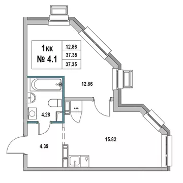 1-к кв. Ленинградская область, Выборг ул. 2-я Южная, 4 (37.35 м)