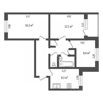 3-к кв. Белгородская область, Белгород ул. Шаландина, 1 (58.0 м)