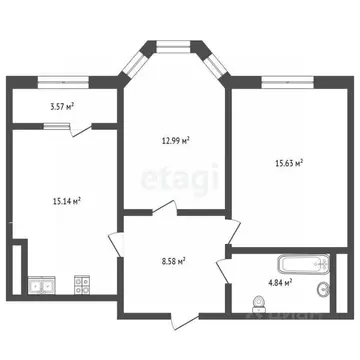 2-к кв. Тамбовская область, Тамбов Пахотная ул., 20 (60.75 м)