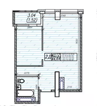 2-к кв. Приморский край, Владивосток Енисейская ул. (44.64 м)
