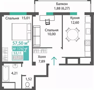 2-к кв. Крым, Симферопольский район, с. Мирное ПроПолис жилой комплекс ...