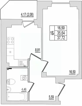 1-к кв. Псковская область, Псков Линейная ул., 87 (37.4 м)