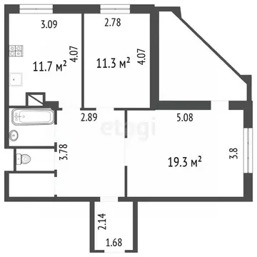 2-к кв. Воронежская область, Воронеж бул. Победы, 46 (64.5 м)