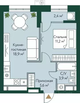 1-к кв. Волгоградская область, Волгоград Новосибирская ул., 74 (42.0 ...