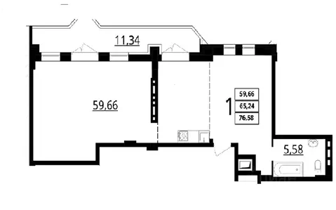 Студия Волгоградская область, Волгоград ул. Покрышкина, 2 (76.58 м)