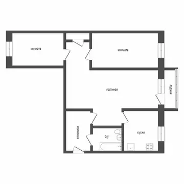 3-комнатная квартира: Курган, улица Калинина, 105 (69.1 м)