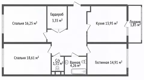3-к кв. Ярославская область, Ярославль ул. Брагинская, 18к4 (73.9 м)