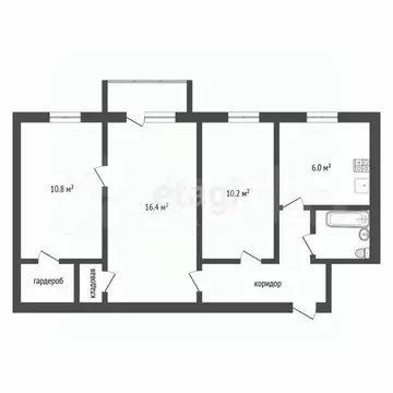 3-к кв. Воронежская область, Воронеж ул. Гайдара, 19 (54.0 м)