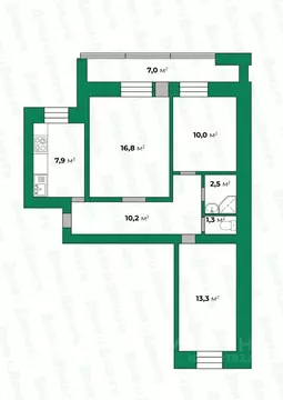 3-к кв. Кировская область, Киров Московская ул., 103 (66.3 м)