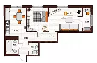 2-к кв. Оренбургская область, Оренбург Северный жилрайон, Фамильные ...