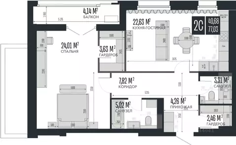 3-к кв. Алтайский край, Барнаул Опера Резиденс жилой комплекс, БС3 ...