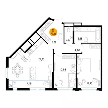 2-комнатная квартира: Рязань, Михайловский район, квартал Центральный ...