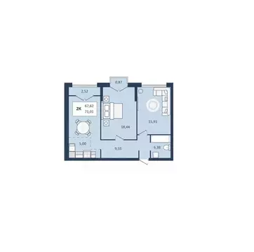 2-к кв. Ставропольский край, Кисловодск  (71.01 м)