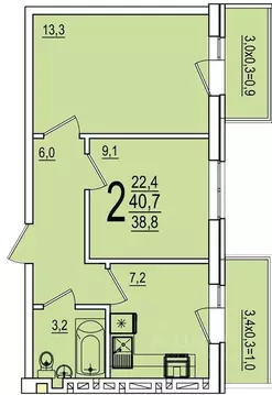 2-к кв. Адыгея, Тахтамукайский район, Яблоновский пгт ул. Тургеневское ...