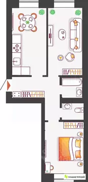 2-к кв. Самарская область, Тольятти бул. Итальянский, 2 (59.47 м)
