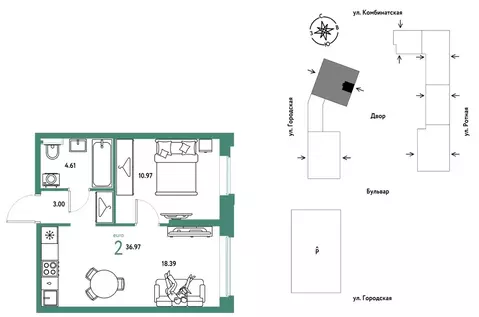 2-к кв. Свердловская область, Екатеринбург муниципальное образование, ...