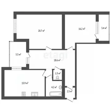 2-к кв. Саратовская область, Энгельс просп. Фридриха Энгельса, 71 ...