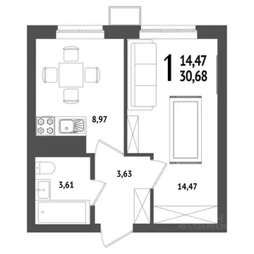 1-к кв. Башкортостан, Уфа Глумилино жилрайон, Холмогоры жилой комплекс ...