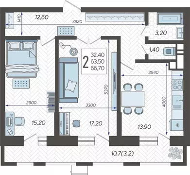 2-к кв. Краснодарский край, Краснодар 9-й километр мкр, ул. ...