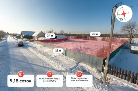 Участок в Тюменская область, с. Нижняя Тавда ул. Герцена, 28 (9.18 ...