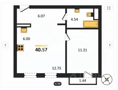 1-к кв. Челябинская область, Челябинский городской округ, пос. ...
