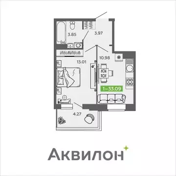 1-к кв. Архангельская область, Северодвинск И-1 кв-л, Аквилон Нео ...