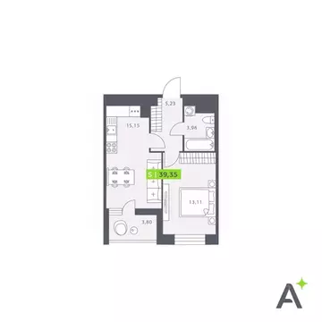 1-к кв. Ленинградская область, Всеволожский район, Заневское городское ...