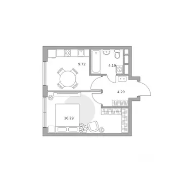 1-к кв. Москва 2-й Грайвороновский проезд (34.49 м)