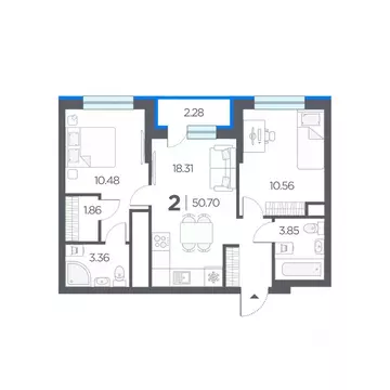2-к кв. Рязанская область, Рязанский район, Дядьковское с/пос, с. ...
