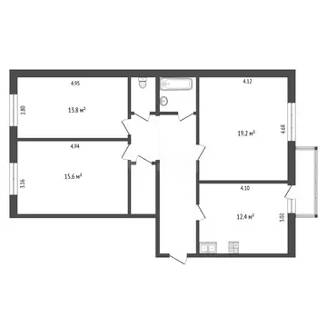 3-комнатная квартира: Челябинск, Российская улица, 266 (81.1 м)