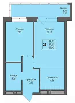 2-к кв. Пермский край, Пермь ул. Сергея Есенина, 9Ак1 (39.7 м)