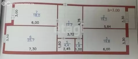 3-комнатная квартира: Махачкала, Гапцахская улица, 8 (108 м)