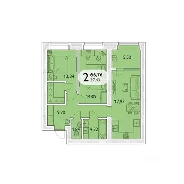 2-к кв. Брянская область, Брянский район, пос. Мичуринский, ...