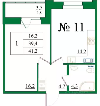 1-к кв. Ленинградская область, Гатчина Красносельское ш., 4Ак1 (41.2 ...