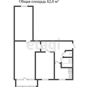 3-комнатная квартира: Миасс, проспект Автозаводцев, 5 (57.1 м)