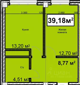 1-к кв. Ставропольский край, Ессентуки ул. Благодатная, 22к3 (39.18 м)