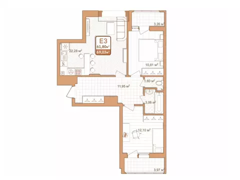 2-к кв. Тульская область, Тула проезд 2-й Клинской, 8 (62.5 м)