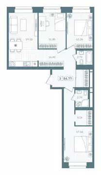 3-к кв. Ханты-Мансийский АО, Нефтеюганск 9А мкр, Прибрежный Парк жилой ...